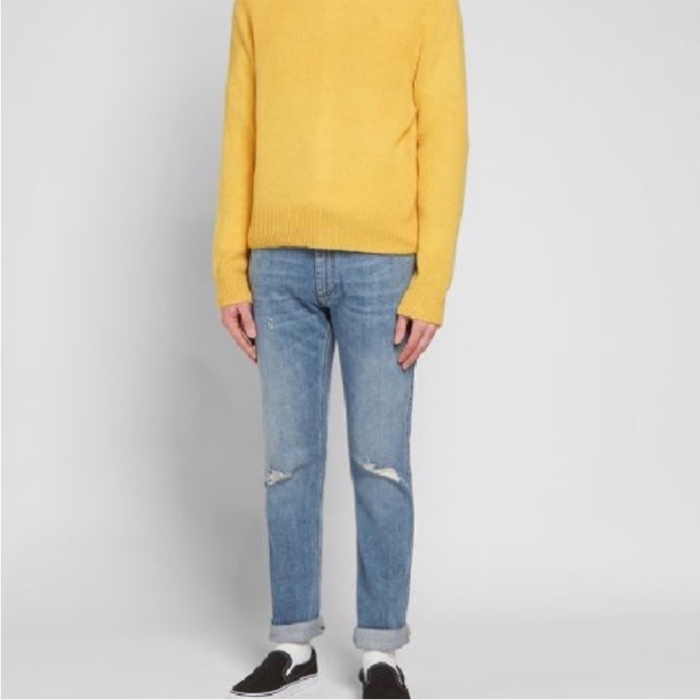 ACNE sz 31 x 32 “BLA KONST” Swede Max mid rip jean SLIM FIT